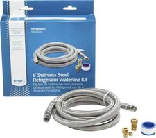 6 Pk Smart Choice 6' Refrigerator Water Line Kit Stainless Steel (‎5304490728) .