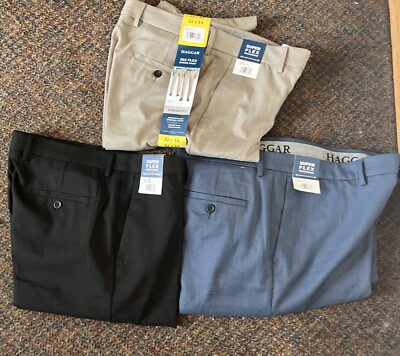 Haggar Performance Straight Fit 365 Flex Dress PantsTAN,BLUE & BLACK VARIOUS | eBay Haggar Performance Straight Fit 365 Flex Dress PantsTAN,BLUE & BLACK VARIOUS | eBay