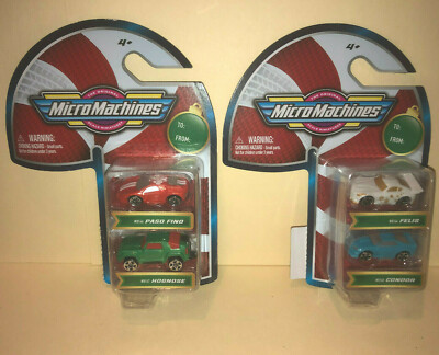Micro Machines 4 mini cars TARGET Exclusive Candy Cane Christmas holiday 2 pack
