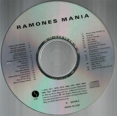 Ramones - Ramones Mania CD 1988 Sire Records 9 25709-2 Punk Rock N