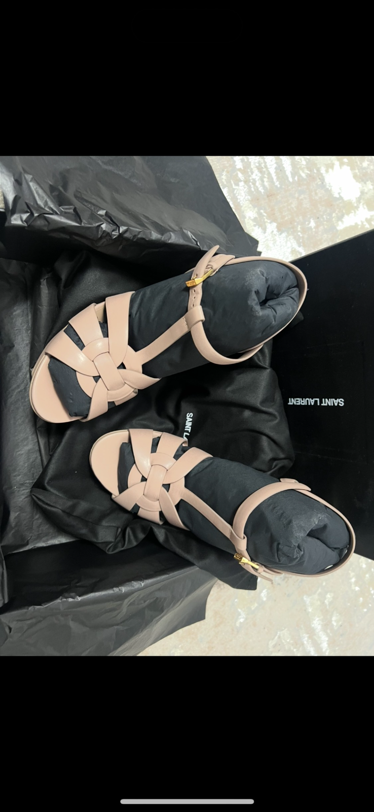 Sandali Saint Laurent beige vernice plateau omaggio taglia 40 NUOVI!