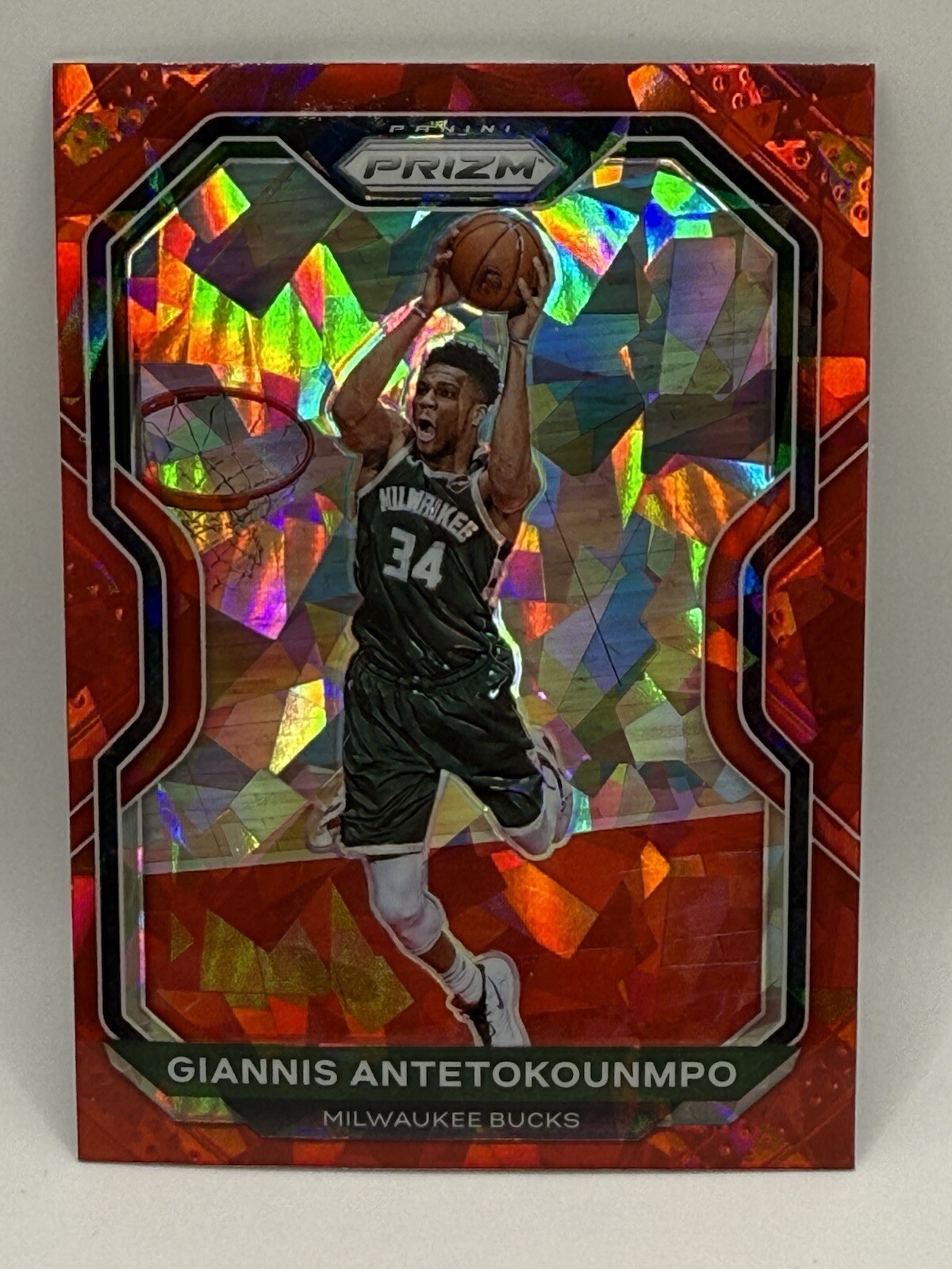 Giannis Antetokounmpo 2020-21 Panini Prizm - Red Ice Prizm #111