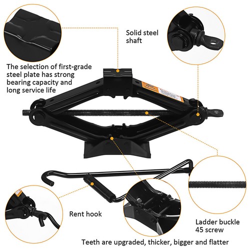 1 Ton Jack Kit Scissor Jack + Extendable Wheel Wrench + 2X Brake Caliper Holder - Picture 7 of 13