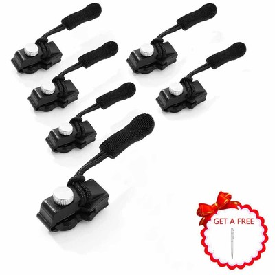 6PCS Instant Zippers Fix Repair Kit Zip Slider Pulls Pullers Replacement Sewing