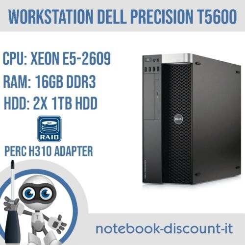 Workstation DELL Precision T5600 Cpu Xeon E5-2609  16gb DDR3  2x 1tb HDD - Foto 1 di 6