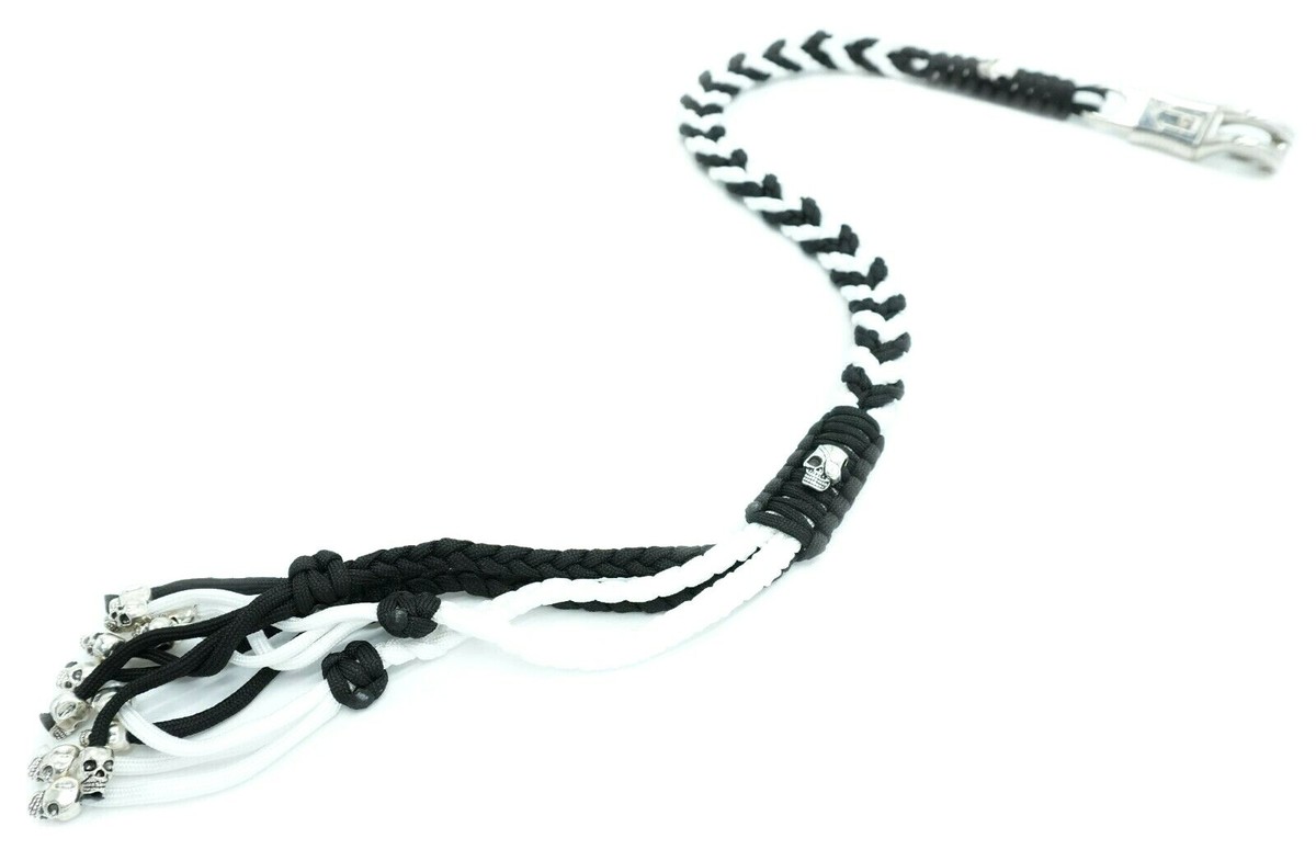 アクセサリー WHIP Paracord Motorcycle Biker Whip Get Back whip Metal Skulls 36