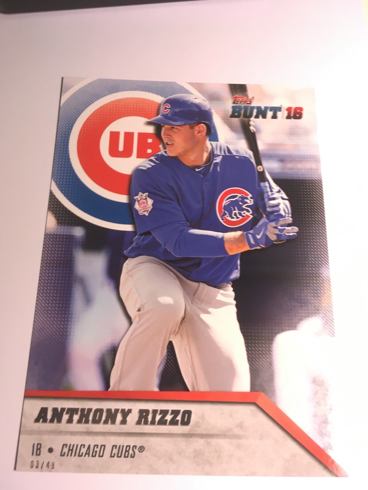 2016 Topps BUNT Jumbo 5x7 Anthony Rizzo Cubs 106 #’d 03/49 Physical Card