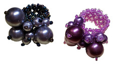 Handmade Bead Rings A Set of 2 Elastic Ring