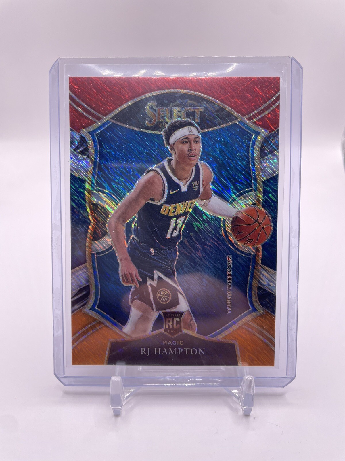 2020-21 Select Red White Orange Flash Concourse #84 RJ Hampton, Magic, Rookie