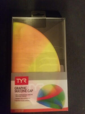 TYR Graphic Silicon Swim Cap Youth Fit For Ages 10+