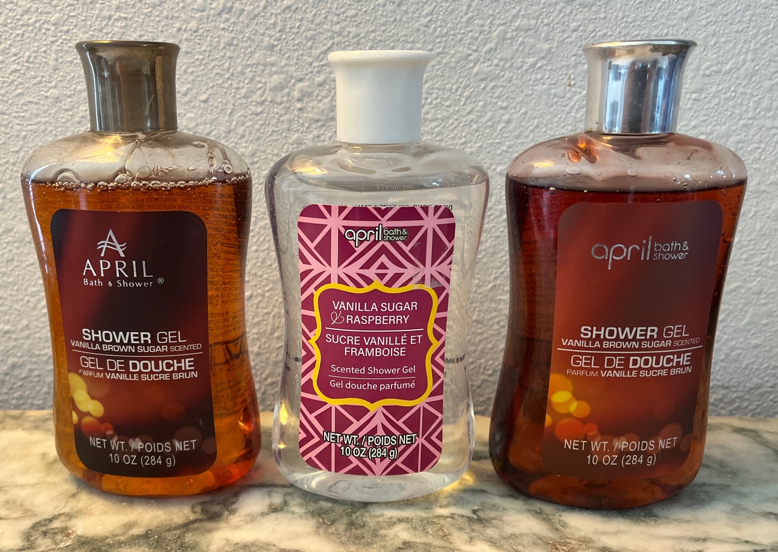 3 April bath and shower Vanilla Brown Sugar, And Vanilla Sugar