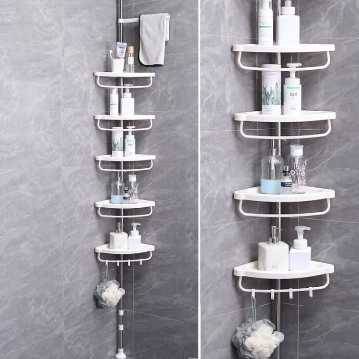 Étagère d'angle télescopique 3,2m pour créer une douche moderne et ordonnée