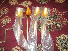 UTICA USA Stainless Gold Silverware Flatware Florentine 4 spoons 3 type Serving