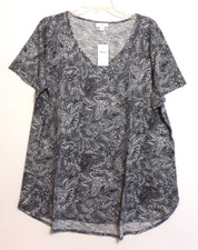 NWT J JILL SS VNECK COTTON/MODAL TEE/TUNIC-XL-NAVY/WHITE-NICE 