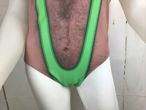 Women’s “Borat Mankini” Inspired One-Piece Padded Swimsuit Sz. XL - Picture 4 of 16