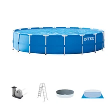Intex Metal Frame Above Ground Pool Set with Pump & Cover
