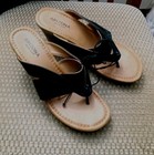 Arizona Jean Co New Black Wedge Thong Slip On Sandals Women Size 8 Only One Pair — photo 1