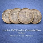 1967 Canada Silver Dollar Lot of 4 – 80% Silver – Flying Goose Centennial