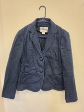 Ralph Lauren Polo Jeans Co Navy Cotton Blazer Jacket Women's Large Preppy