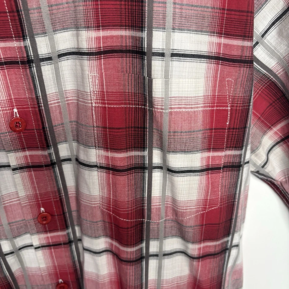 Anchor Azul Cuadros Western Vintage Calce Ajustado Botón Manga Corta Para Hombre X-Grande Foto 3 de 4