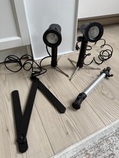 Mini-Fotolampen-Set, Halogen, 4-teilig, bestehend aus 2 Lampen und einem Stativ