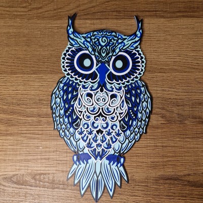 3D-gedruckte schöne Eule Mandala Kunst Dekoration,