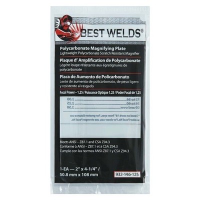 Best Welds Plastic Magnifier Plate, 2 in x 4.25 in, 1.25 Diopter,...