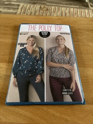 Simply Sewing Polly Top V lockere Taille Tunika Pull On Damen neu ungeschnittenes Muster PLS