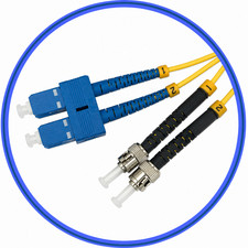 SC/UPC to ST/UPC Duplex Fiber Patch Cable - 5M 16ft - Single Mode