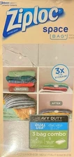 Ziploc Space Bag 3 Bag Combo Heavy Duty Vacuum Seal Storage Bags 2 L & 1 M