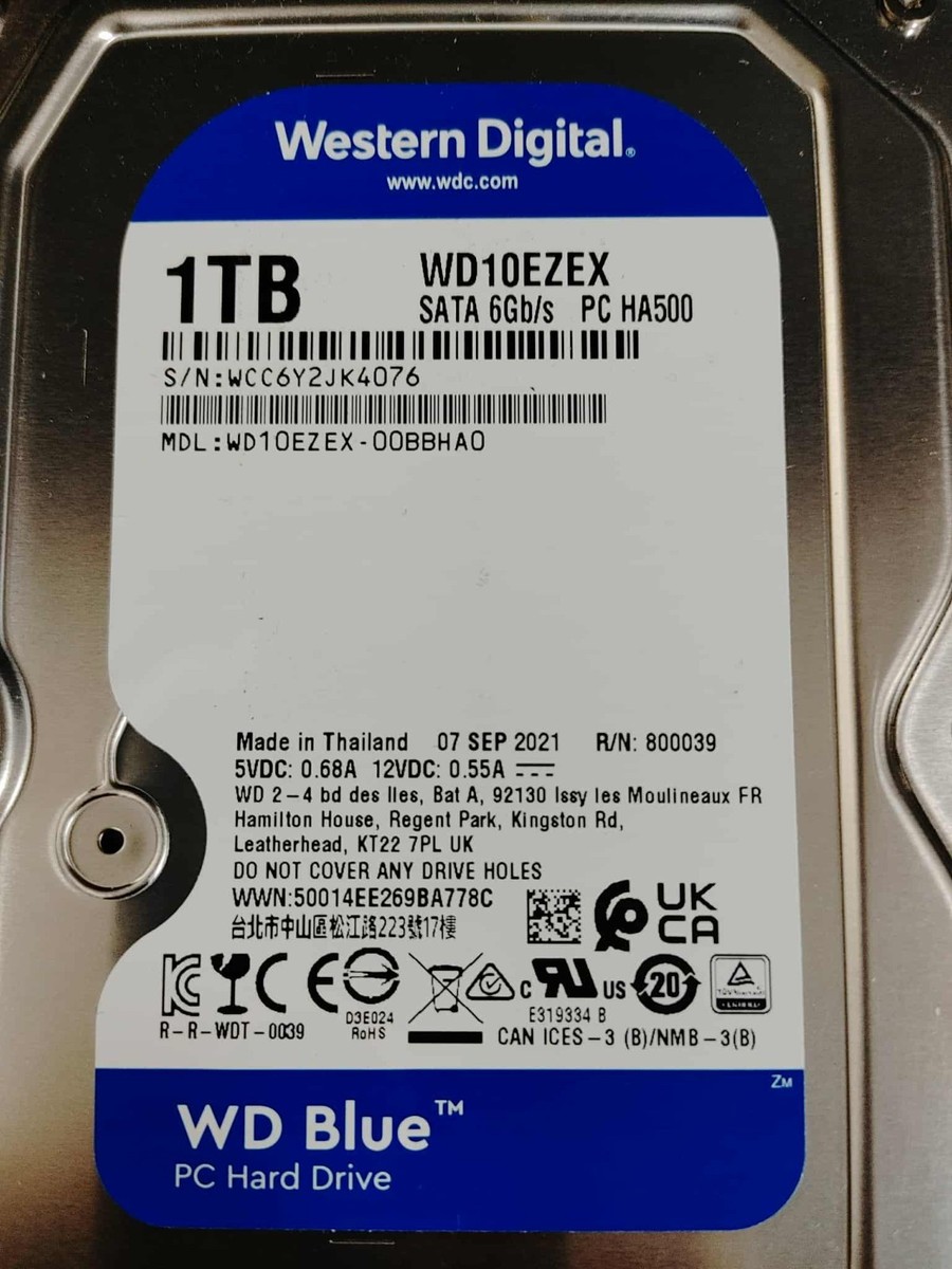 WD WD10EZEX-00BBHA0 PC HA500 1TB 7.2K RPM 64MB Cache 6GB/s SATA