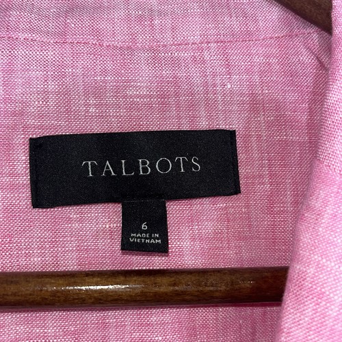 Talbots Pink Linen Blazer Size 6 Small - Picture 7 of 7