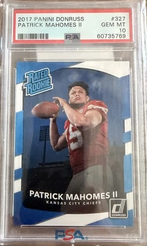 2017 Panini Donruss Patrick Mahomes II 327  RC Rated Rookie PSA 10 Chiefs