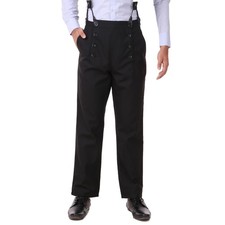 ThePirateDressing Men's Steampunk Victorian Architect Pants Trousers Black