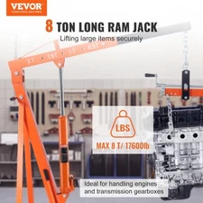 VEVOR Hydraulic Long Ram Jack, 8 Ton Engine Hoist Cylinder with Single Piston Pu