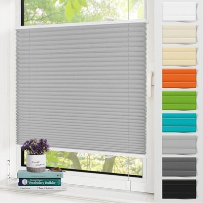 Plissee Sonne Sichtschutz Klemmfix Grau B115xH130cm Fenster Tür Sonnenschutz ...