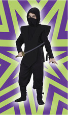 Fun World/Ninja Lord Costume/Child Large 12-14  Black -Excellent Condition