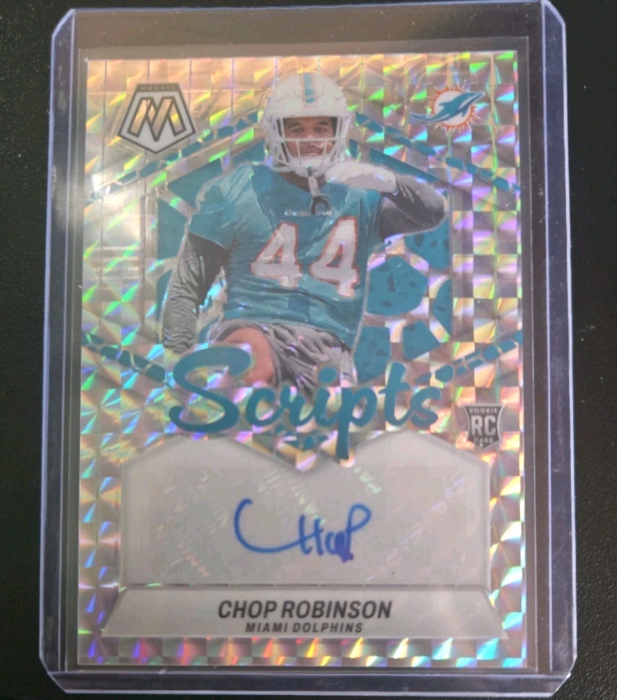2024 Mosaic Chop Robinson Auto Rookie Scripts Prizm #RS-CRN RC Dolphins