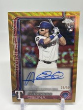 Alejandro Osuna 2025 Topps Chrome Update Rookie Auto Gold Refractor /50 Rangers