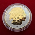 1 Oz .999 Silver - Buffalo Indian Head Reverse Proof Round - 24K Gilding by SFS