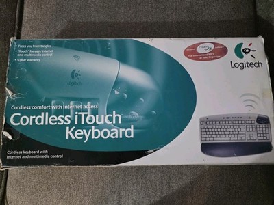 Logitech Cordless iTouch Keyboard Complete w/ Receiver Box Manuals   Slight Use