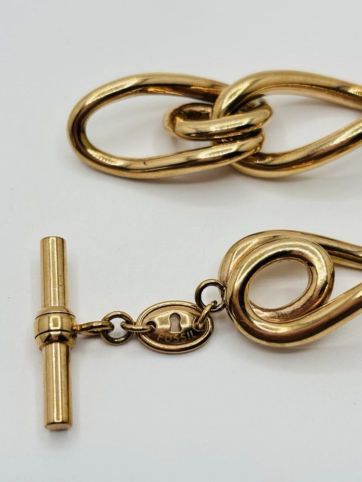 Brazalete de eslabones de cadena FOSSIL Infinity oro rosa palanca 8" Foto 4 de 4