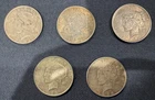 (5) 1922-23 Peace Silver Dollars