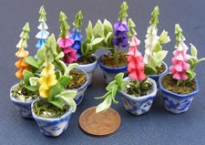 Dolls House Foxglove In A Ceramic Pot Polymer...