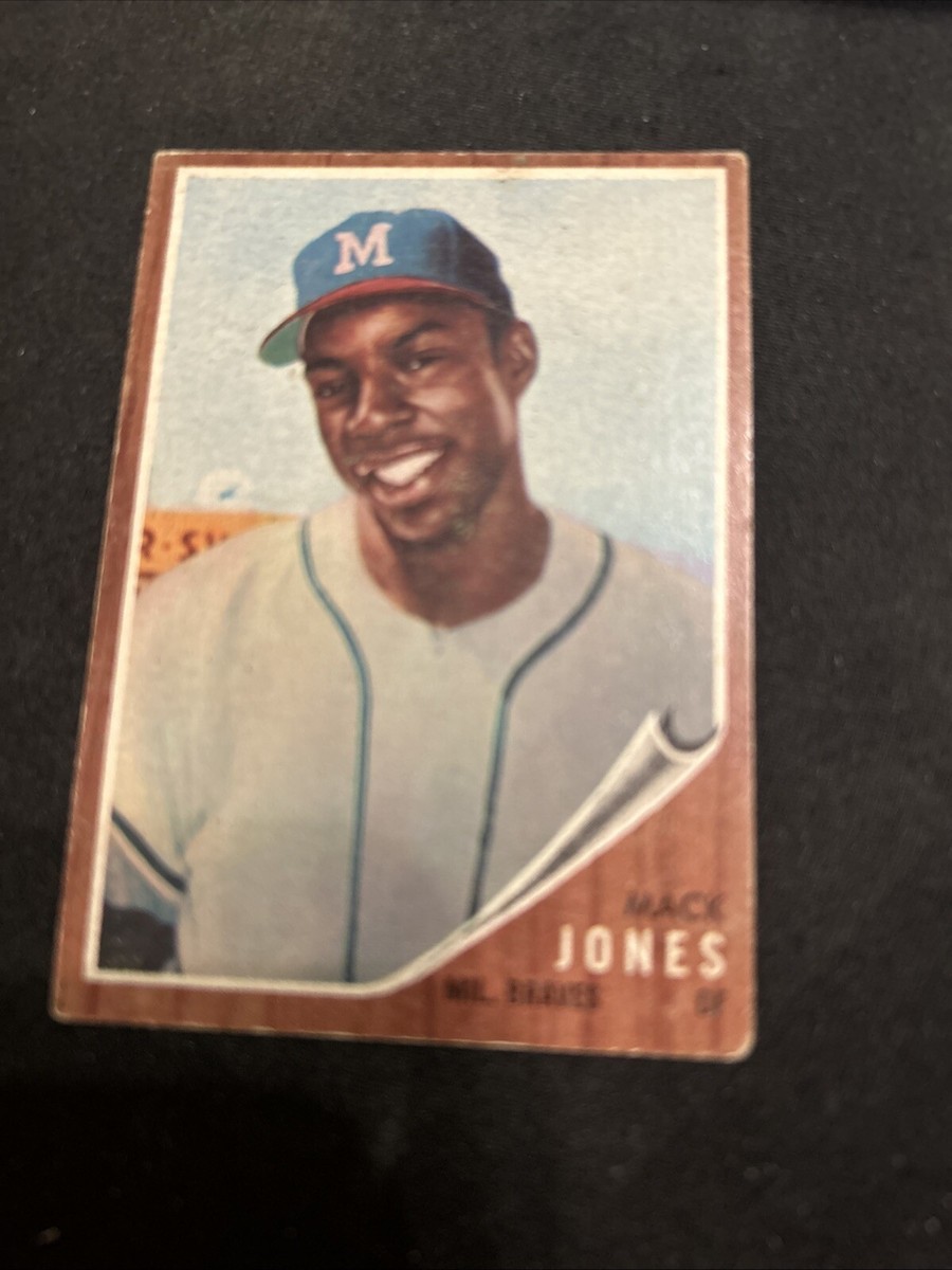 1962 Topps Baseball Card #186 Mack Jones Milwaukee Braves Ex Free