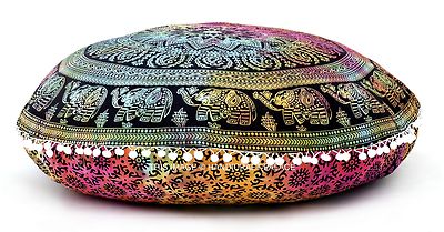 32'' Large Tie Dye Mandala Floor Pillow Meditation Cushion Cover Ottoman Poufs