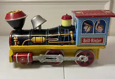 Vintage Train Bell Ringer Japan Trade Mark Modern Toys Tin Metal NOT WORKING