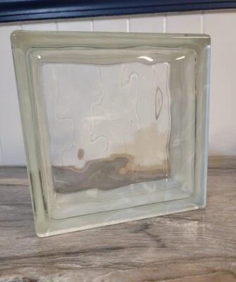 Seves Premier Glass Block 8x8x4 Clear/obscure Frosted Edges New