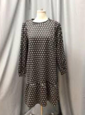NWT Gray and White Loft Polka Dot Dress. Size L. Retailed @ $109