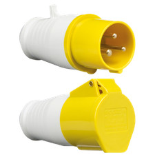110V 16A 3 Pin 2P+E Industrial Site Construction Plug Connector Yellow commando